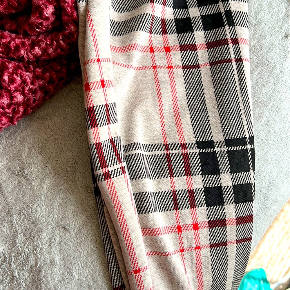 Leggings tan red/ black
